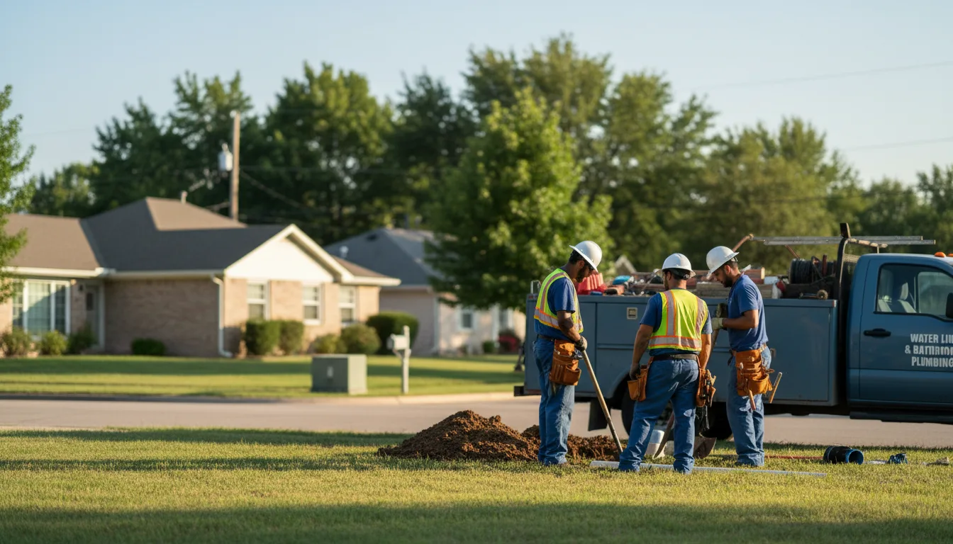 Residential water line and bathroom plumbing service in Leland, IA